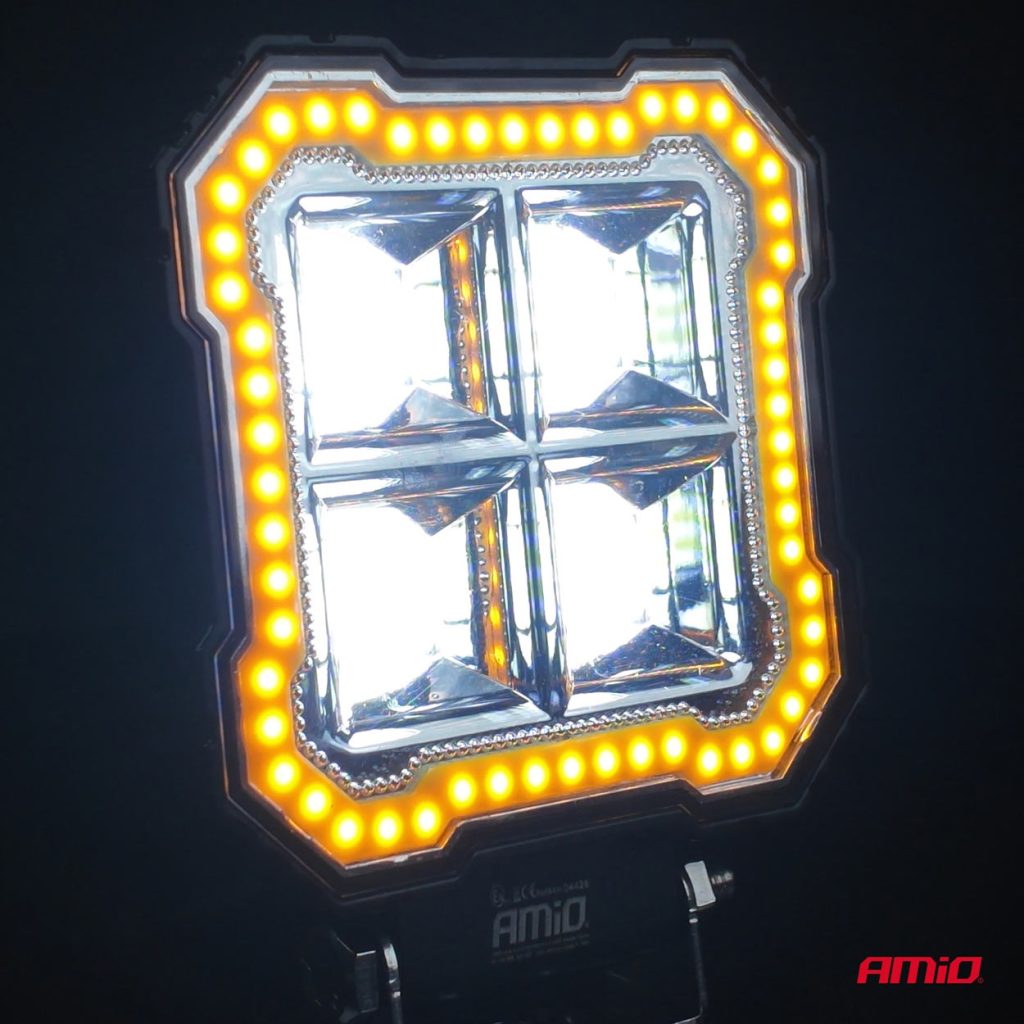Εικόνα 4 από 9 — Amio – Προβολέας Εργασίας LED AWL84 FLOOD 48W 4800lm 6500K με σταθερή Κίτρινη LED μπάρα – 9–36V – 1 τεμ. (04428/AM)