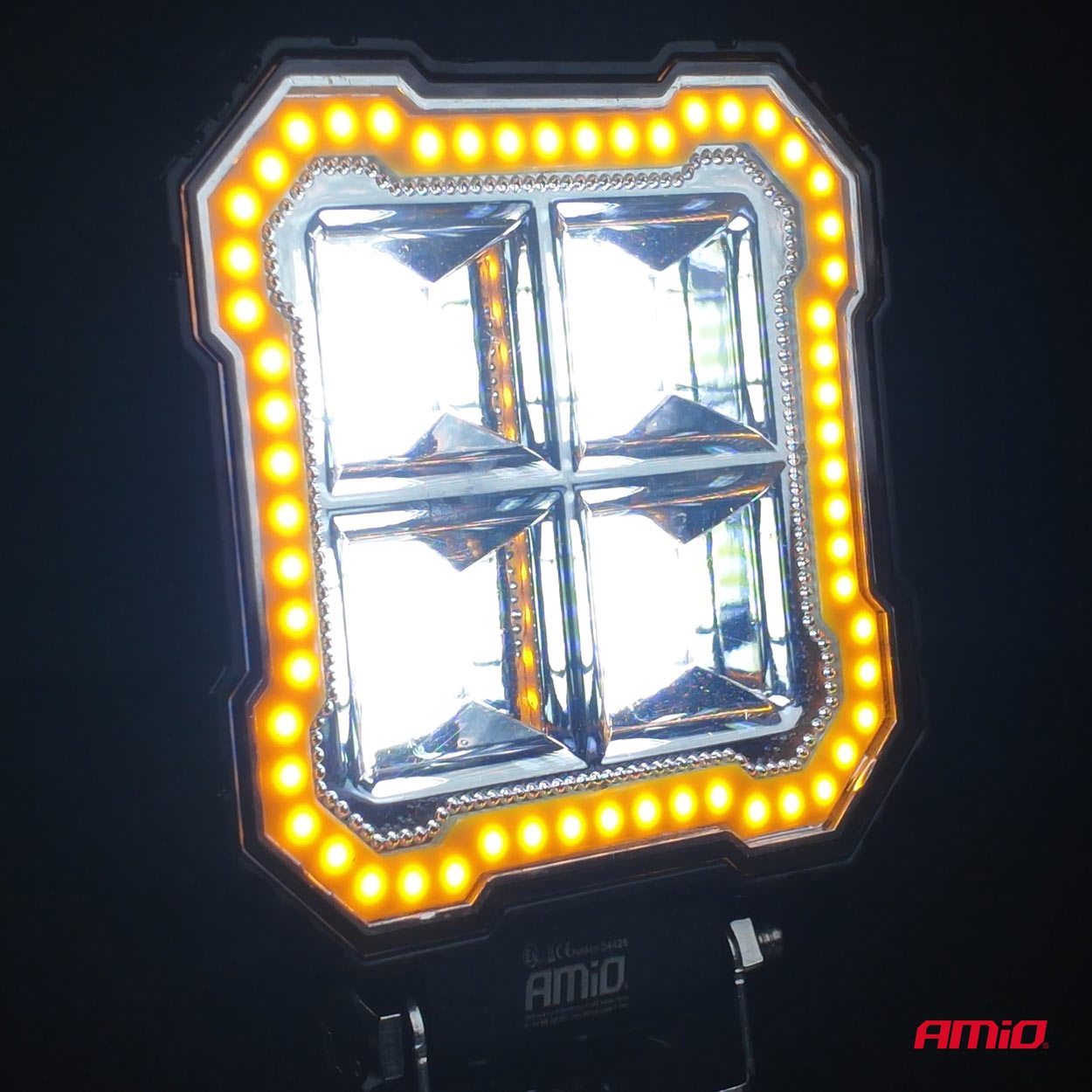 Εικόνα 4 από 9 — Amio – Προβολέας Εργασίας LED AWL84 FLOOD 48W 4800lm 6500K με σταθερή Κίτρινη LED μπάρα – 9–36V – 1 τεμ. (04428/AM)
