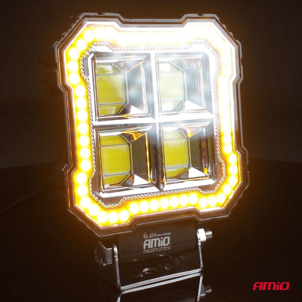 Εικόνα 5 από 9 — Amio – Προβολέας Εργασίας LED AWL84 FLOOD 48W 4800lm 6500K με σταθερή Κίτρινη LED μπάρα – 9–36V – 1 τεμ. (04428/AM)