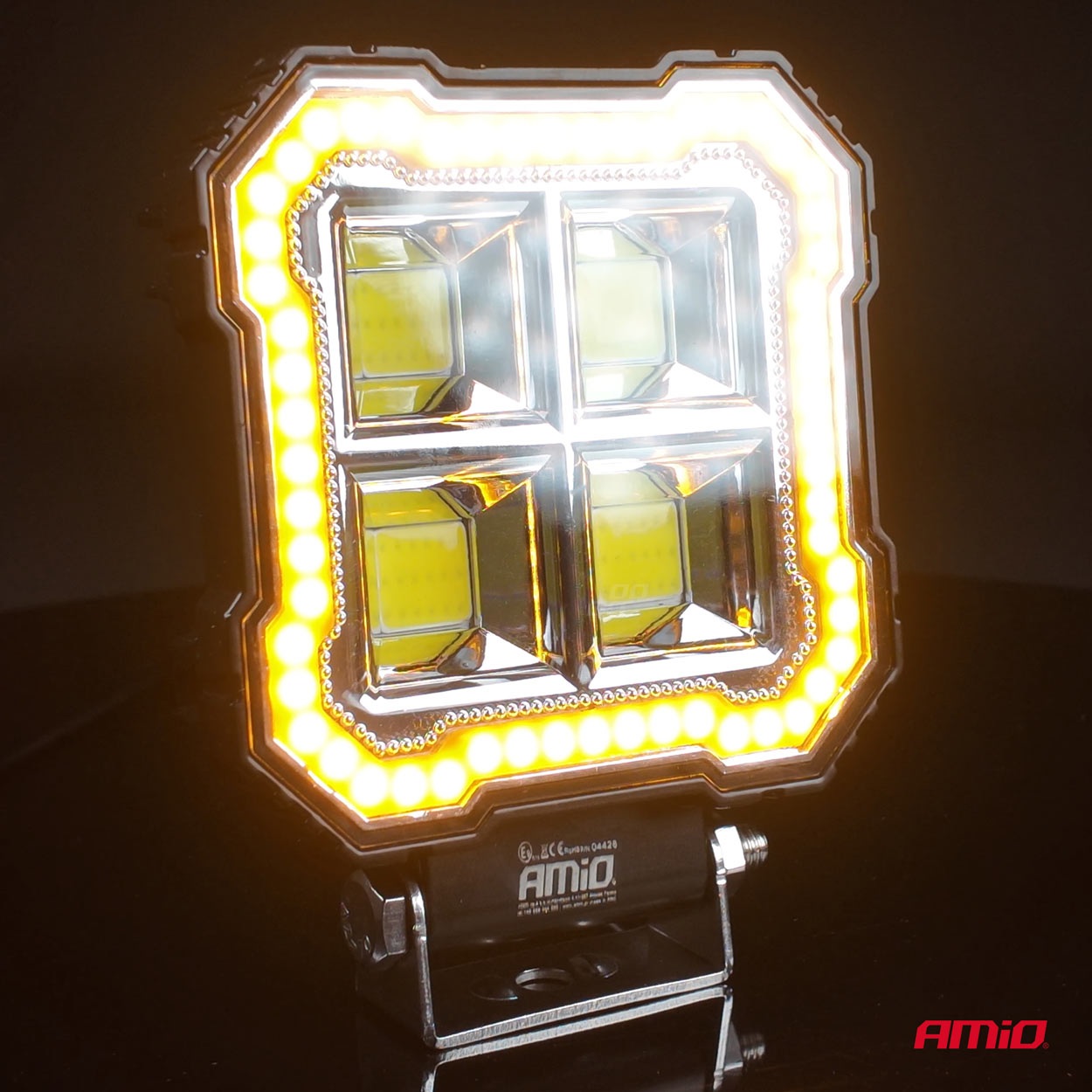 Εικόνα 5 από 9 — Amio – Προβολέας Εργασίας LED AWL84 FLOOD 48W 4800lm 6500K με σταθερή Κίτρινη LED μπάρα – 9–36V – 1 τεμ. (04428/AM)