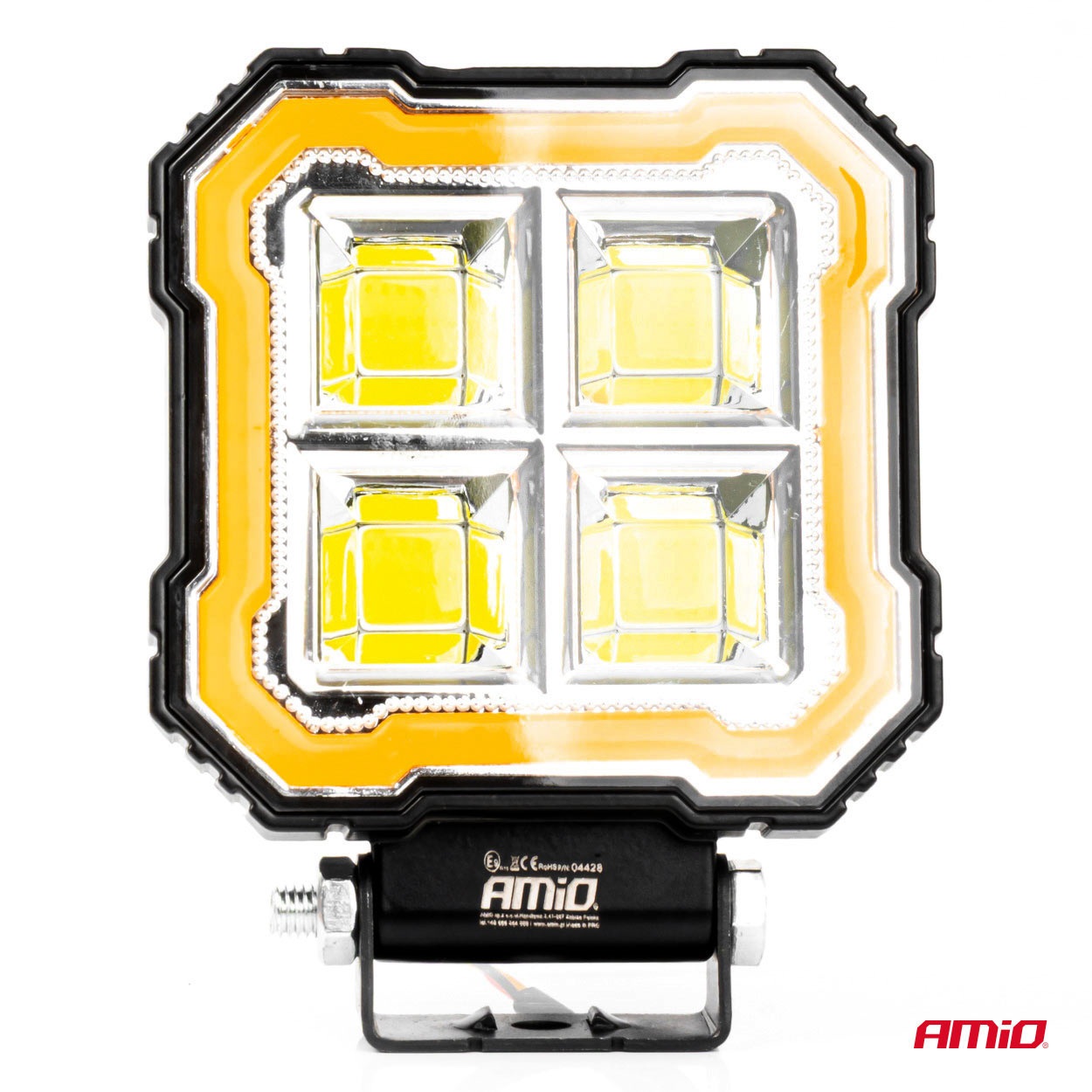 Εικόνα 6 από 9 — Amio – Προβολέας Εργασίας LED AWL84 FLOOD 48W 4800lm 6500K με σταθερή Κίτρινη LED μπάρα – 9–36V – 1 τεμ. (04428/AM)