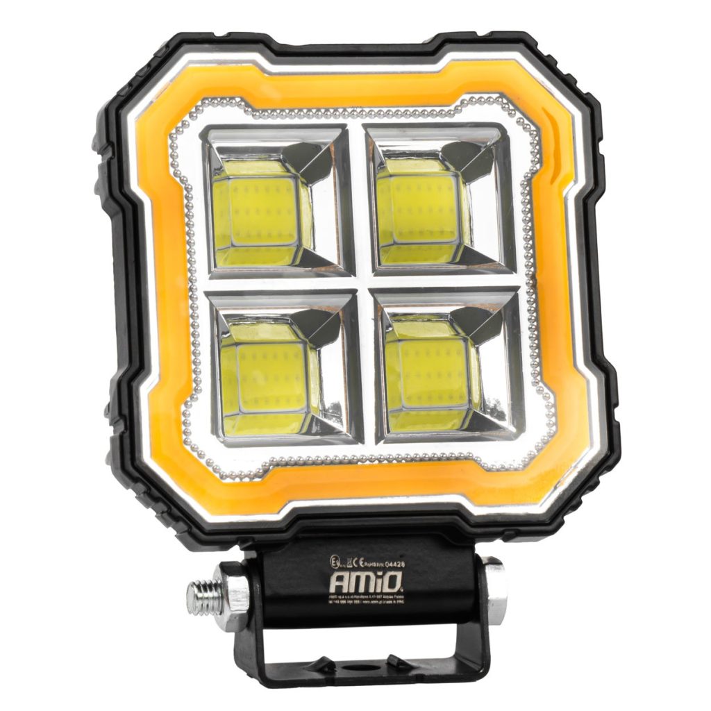 Εικόνα 1 από 9 — Amio – Προβολέας Εργασίας LED AWL84 FLOOD 48W 4800lm 6500K με σταθερή Κίτρινη LED μπάρα – 9–36V – 1 τεμ. (04428/AM)