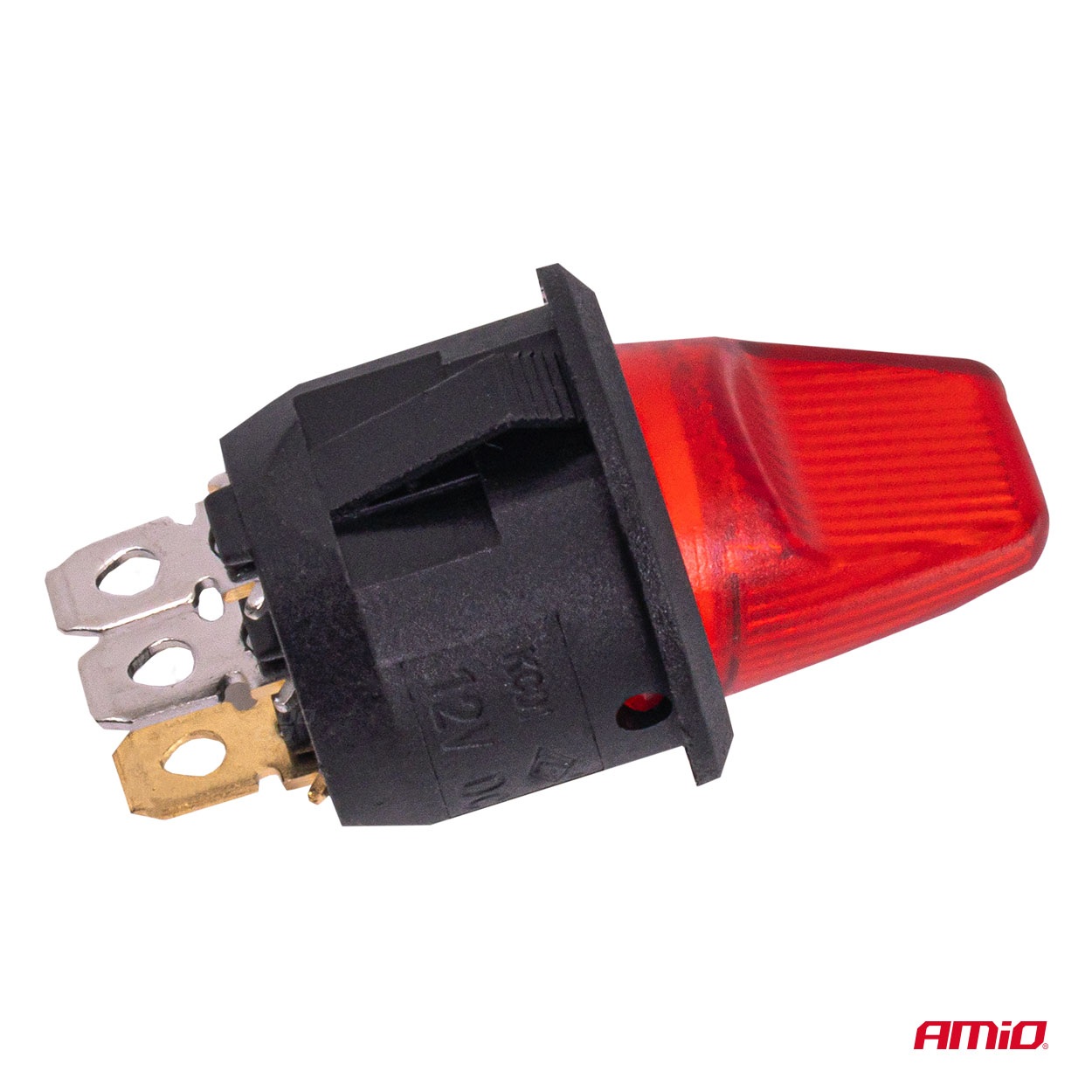 Εικόνα 5 από 6 — Amio – Διακόπτης Μοχλός 12V 20A με Κόκκινο Φωτισμό – Για Οχήματα & Βιομηχανικές Εφαρμογές – 1 τεμ. (04438/AM)
