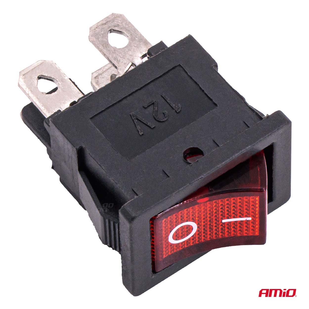 Εικόνα 3 από 5 — Amio – Διακόπτης Rocker 12/24V 20A με Κόκκινο Φωτισμό – Για Οχήματα & Βιομηχανικές Εφαρμογές – 1 τεμ. (04440/AM)