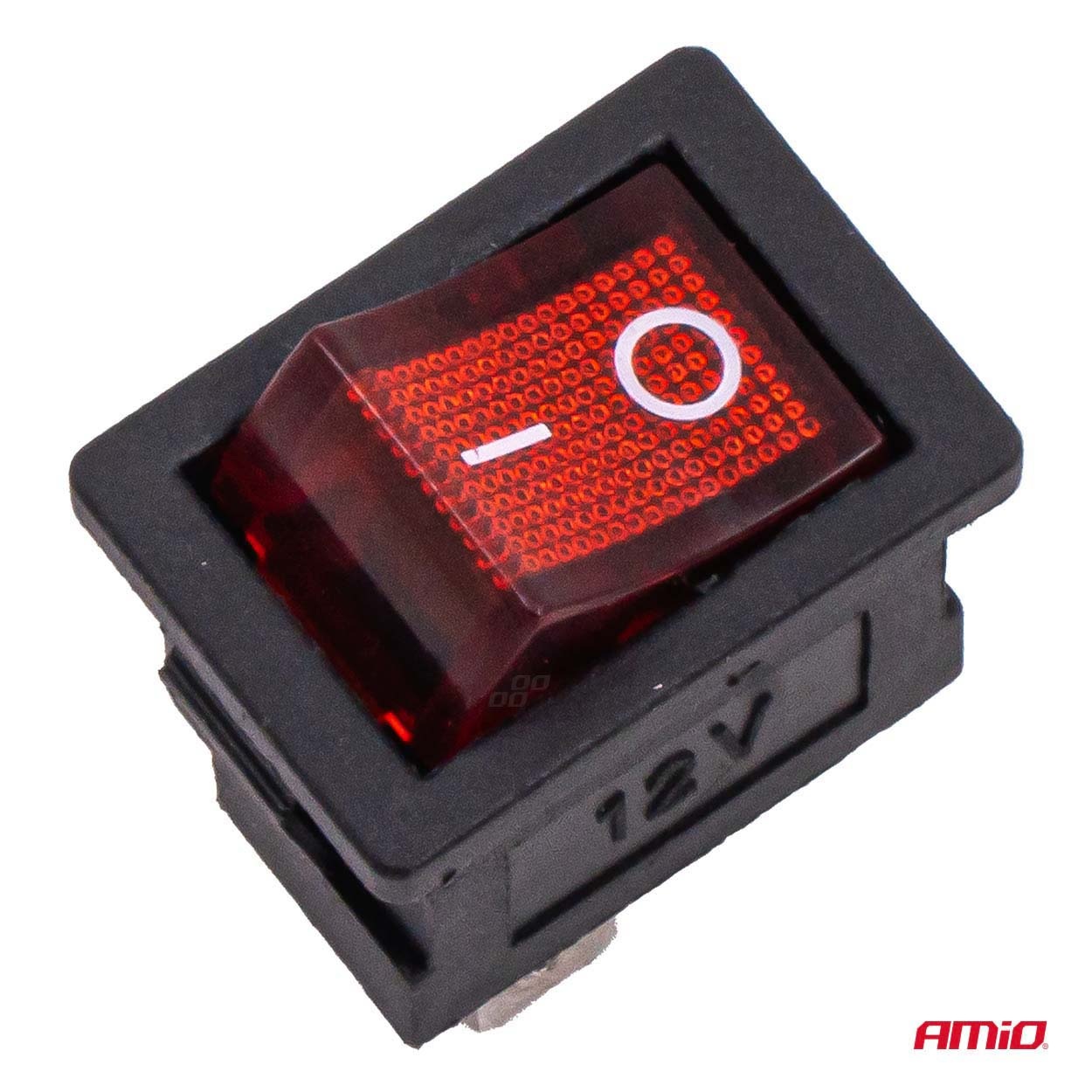 Εικόνα 4 από 5 — Amio – Διακόπτης Rocker 12/24V 20A με Κόκκινο Φωτισμό – Για Οχήματα & Βιομηχανικές Εφαρμογές – 1 τεμ. (04440/AM)