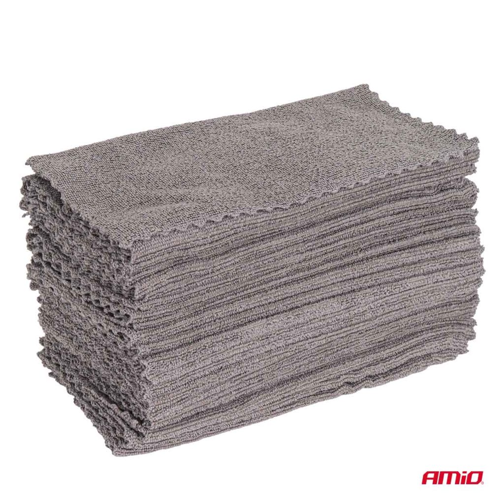 Εικόνα 3 από 6 — Amio – Σετ Πανιά Μικροϊνών (Microfiber) διαστάσεων 30x30cm με πυκνότητα 210g/m² σε συσκευασία 50 τεμαχίων για Επιβατικά Αυτοκίνητα και Οικιακή Χρήση – 50 τεμ. (04492/AM)
