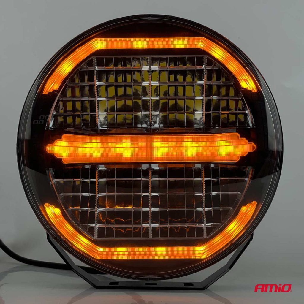 Εικόνα 7 από 9 — Amio – LED προβολέας εργασίας & φλας μακράς εμβέλειας στρογγυλού σχήματος με τάση λειτουργίας 9V-36V σε Λευκό & Κίτρινο χρώμα απόχρωσης 6.000K ισχύος 112W – 1 Τεμ. (04534/AM)