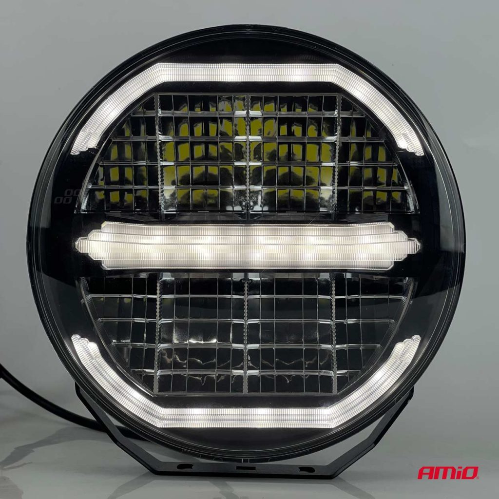 Εικόνα 8 από 9 — Amio – LED προβολέας εργασίας & φλας μακράς εμβέλειας στρογγυλού σχήματος με τάση λειτουργίας 9V-36V σε Λευκό & Κίτρινο χρώμα απόχρωσης 6.000K ισχύος 112W – 1 Τεμ. (04534/AM)