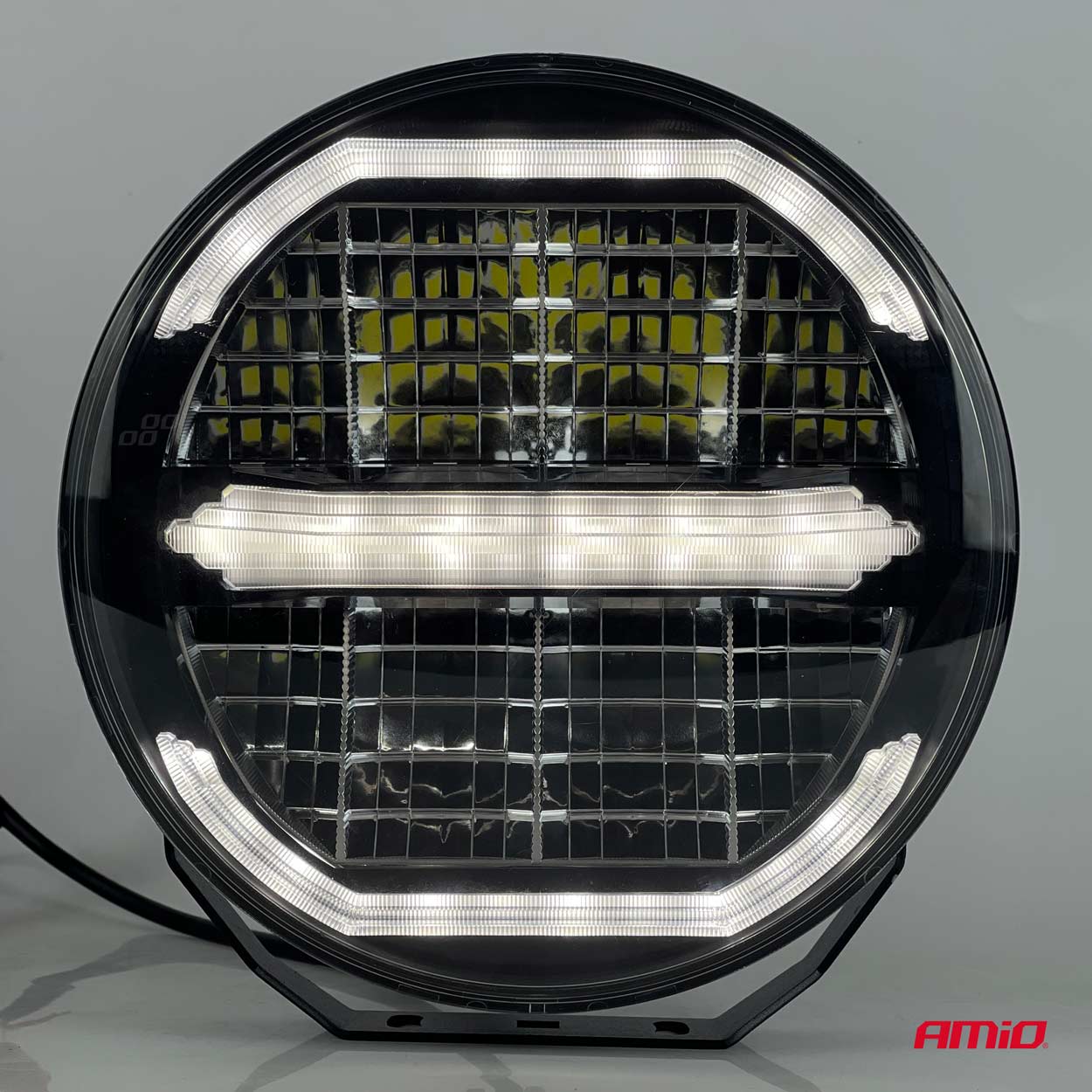 Εικόνα 8 από 9 — Amio – LED προβολέας εργασίας & φλας μακράς εμβέλειας στρογγυλού σχήματος με τάση λειτουργίας 9V-36V σε Λευκό & Κίτρινο χρώμα απόχρωσης 6.000K ισχύος 112W – 1 Τεμ. (04534/AM)