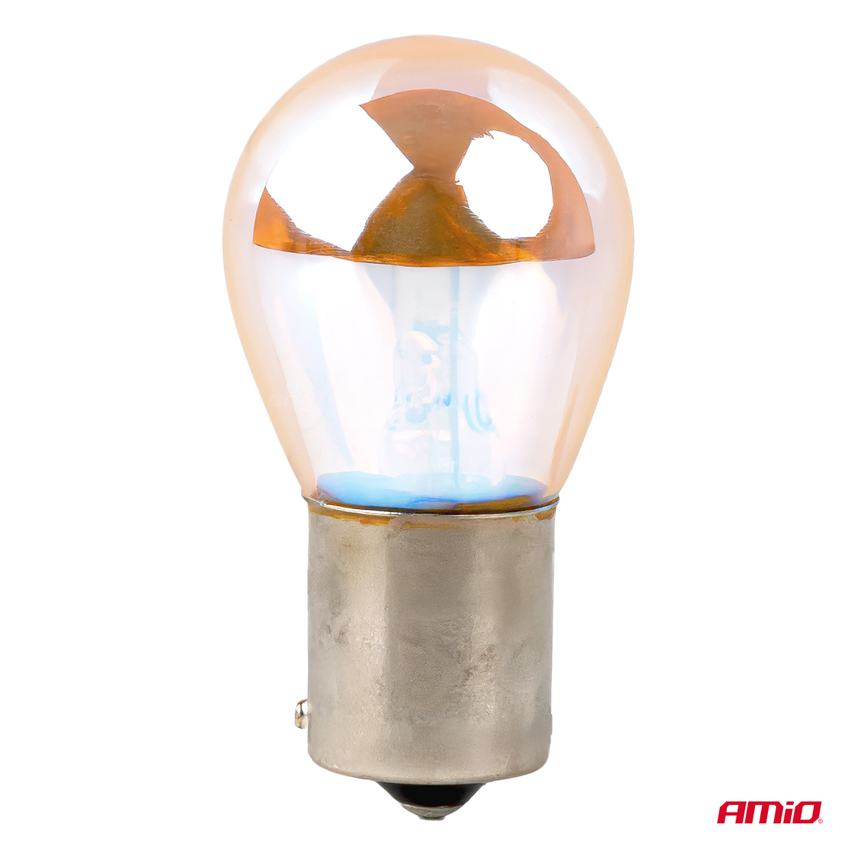 Εικόνα 2 από 6 — Amio – Λάμπες Αλογόνου PY21W BAU15s 12V 21W Πορτοκαλί/Χρώμιο Lumitec για Φλας & Καθαρή Σήμανση – Σετ 2 Τεμ. (04627/AM)
