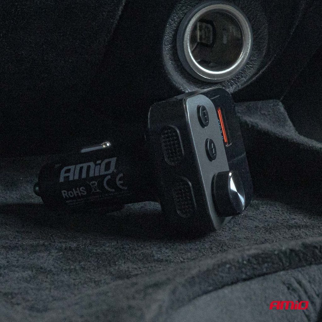 Εικόνα 3 από 10 — Amio – FM Transmitter Αναπτήρα τύπου FMT01 τάση λειτουργίας για Επιβατικά Αυτοκίνητα και Φορτηγά με 1xUSB Type-A και 1xUSB Type-C για Επιβατικά Αυτοκίνητα και Φορτηγά – 1 τεμ. (04647/AM)