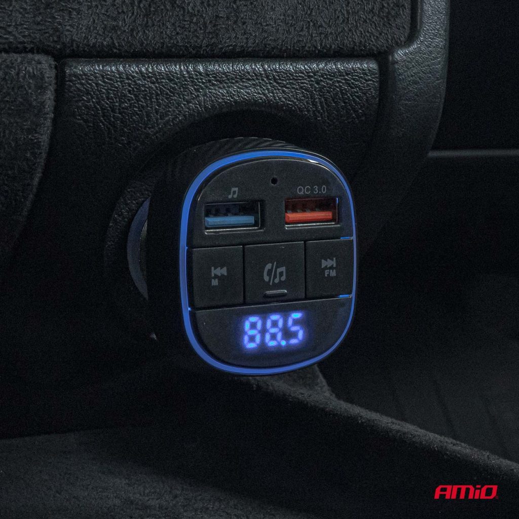 Εικόνα 2 από 12 — Amio – FM Transmitter Αναπτήρα τύπου FMT01 τάση λειτουργίας για Επιβατικά Αυτοκίνητα και Φορτηγά με 2xUSB Type-A για Επιβατικά Αυτοκίνητα και Φορτηγά – 1 τεμ. (04648/AM)