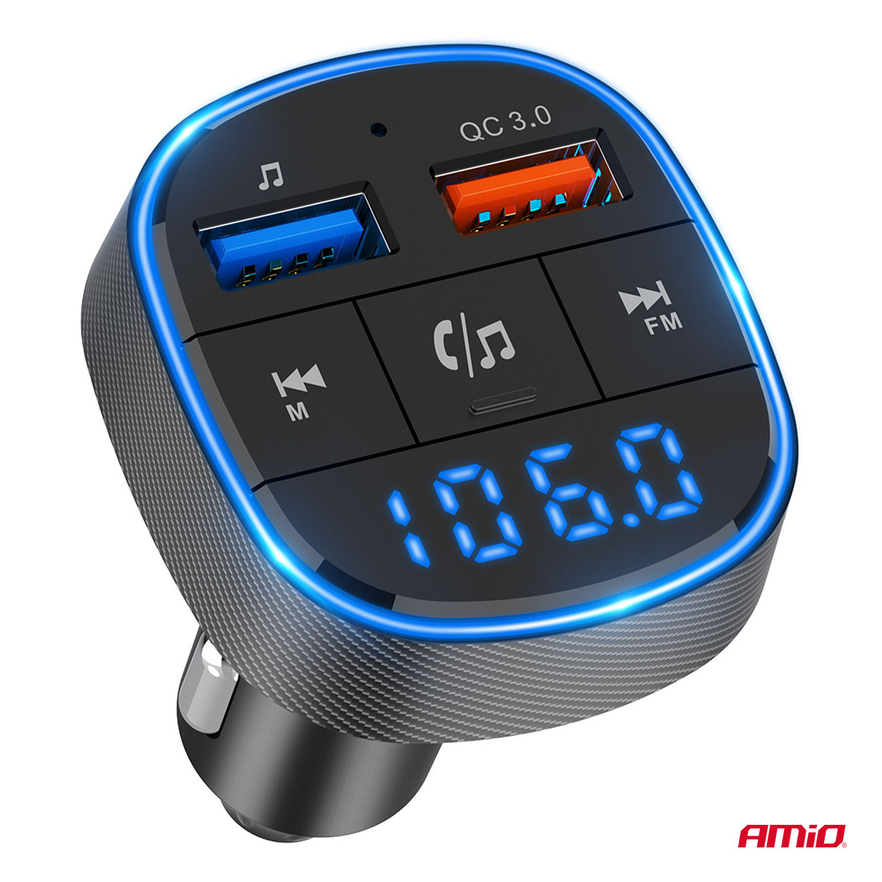 Εικόνα 11 από 12 — Amio – FM Transmitter Αναπτήρα τύπου FMT01 τάση λειτουργίας για Επιβατικά Αυτοκίνητα και Φορτηγά με 2xUSB Type-A για Επιβατικά Αυτοκίνητα και Φορτηγά – 1 τεμ. (04648/AM)