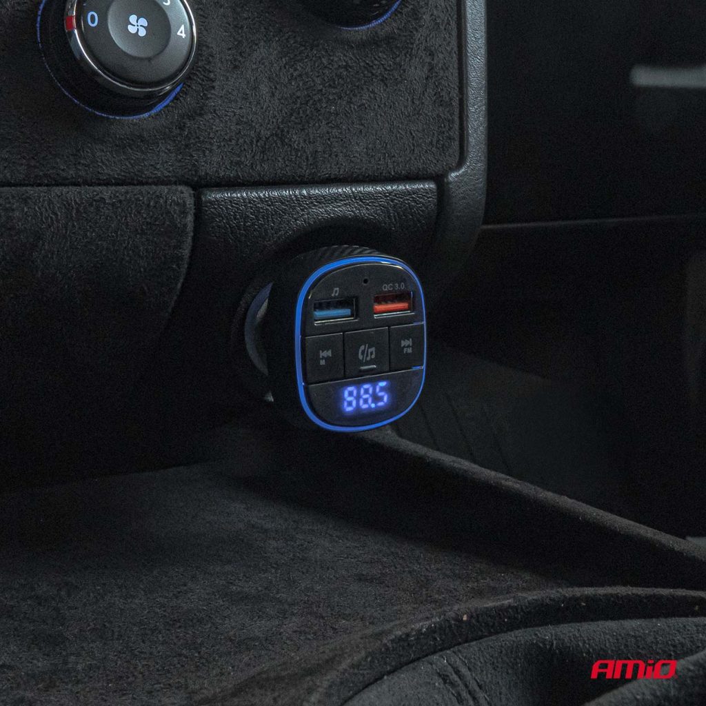 Εικόνα 3 από 12 — Amio – FM Transmitter Αναπτήρα τύπου FMT01 τάση λειτουργίας για Επιβατικά Αυτοκίνητα και Φορτηγά με 2xUSB Type-A για Επιβατικά Αυτοκίνητα και Φορτηγά – 1 τεμ. (04648/AM)