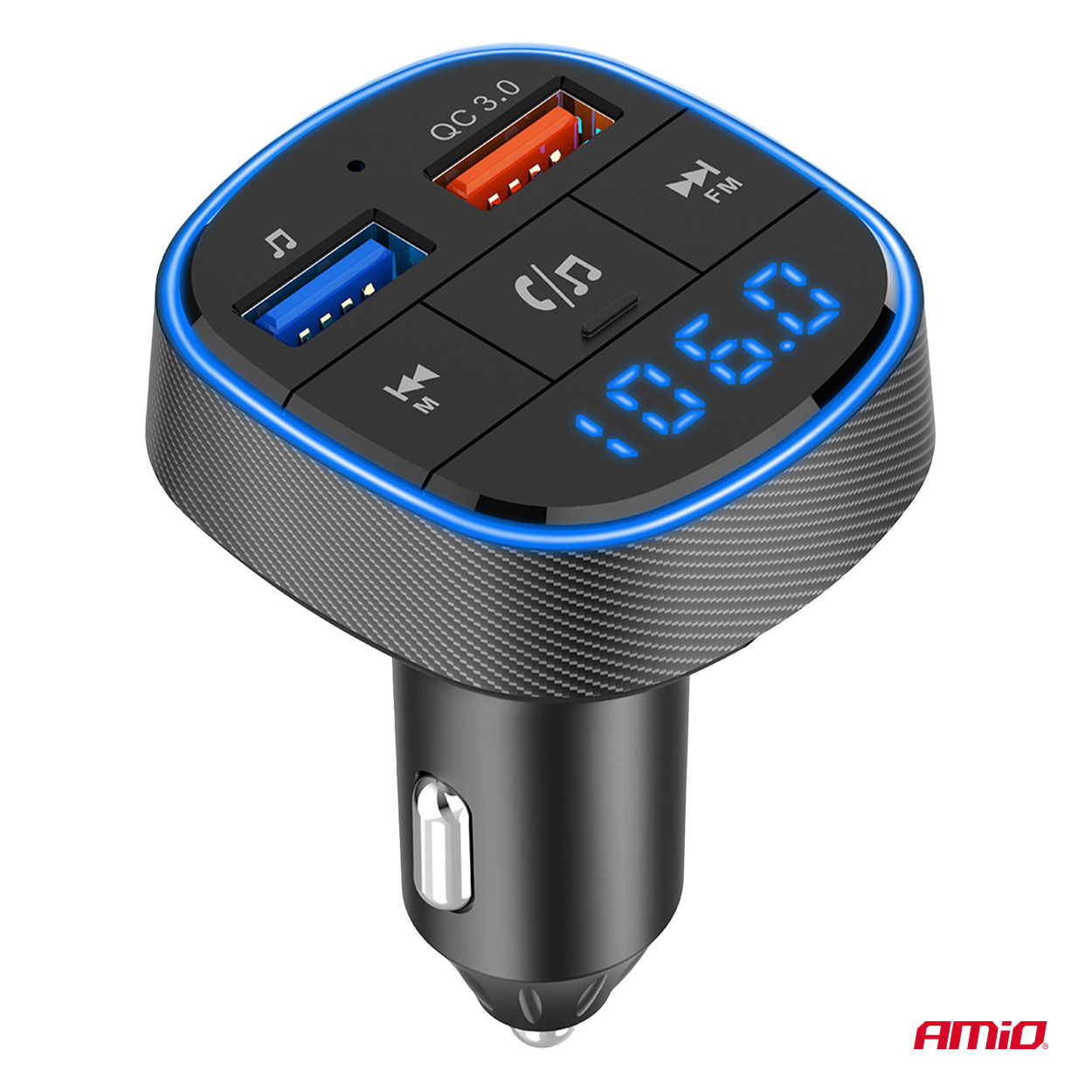 Εικόνα 5 από 12 — Amio – FM Transmitter Αναπτήρα τύπου FMT01 τάση λειτουργίας για Επιβατικά Αυτοκίνητα και Φορτηγά με 2xUSB Type-A για Επιβατικά Αυτοκίνητα και Φορτηγά – 1 τεμ. (04648/AM)