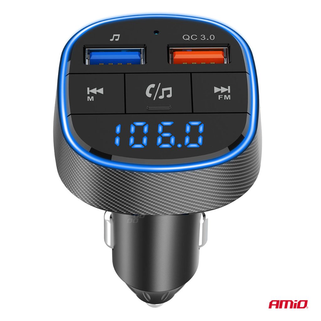 Εικόνα 8 από 12 — Amio – FM Transmitter Αναπτήρα τύπου FMT01 τάση λειτουργίας για Επιβατικά Αυτοκίνητα και Φορτηγά με 2xUSB Type-A για Επιβατικά Αυτοκίνητα και Φορτηγά – 1 τεμ. (04648/AM)