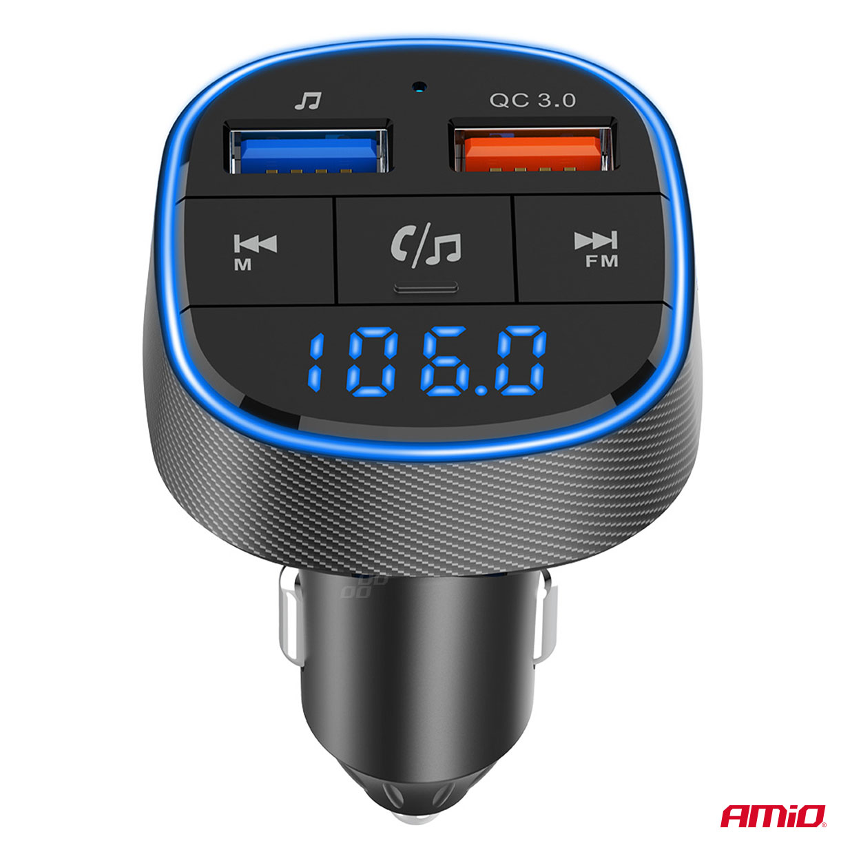 Εικόνα 8 από 12 — Amio – FM Transmitter Αναπτήρα τύπου FMT01 τάση λειτουργίας για Επιβατικά Αυτοκίνητα και Φορτηγά με 2xUSB Type-A για Επιβατικά Αυτοκίνητα και Φορτηγά – 1 τεμ. (04648/AM)