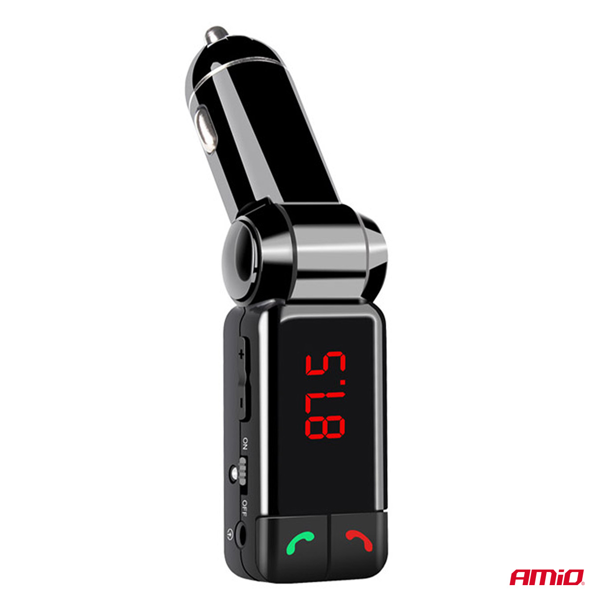 Εικόνα 5 από 9 — Amio – FM Transmitter Αναπτήρα τύπου FMT03 τάση λειτουργίας 12-24V με 2xUSB Type-A και Bluetooth για Επιβατικά Αυτοκίνητα και Φορτηγά – 1 τεμ. (04650/AM)