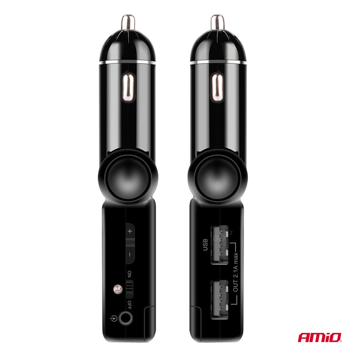 Εικόνα 7 από 9 — Amio – FM Transmitter Αναπτήρα τύπου FMT03 τάση λειτουργίας 12-24V με 2xUSB Type-A και Bluetooth για Επιβατικά Αυτοκίνητα και Φορτηγά – 1 τεμ. (04650/AM)