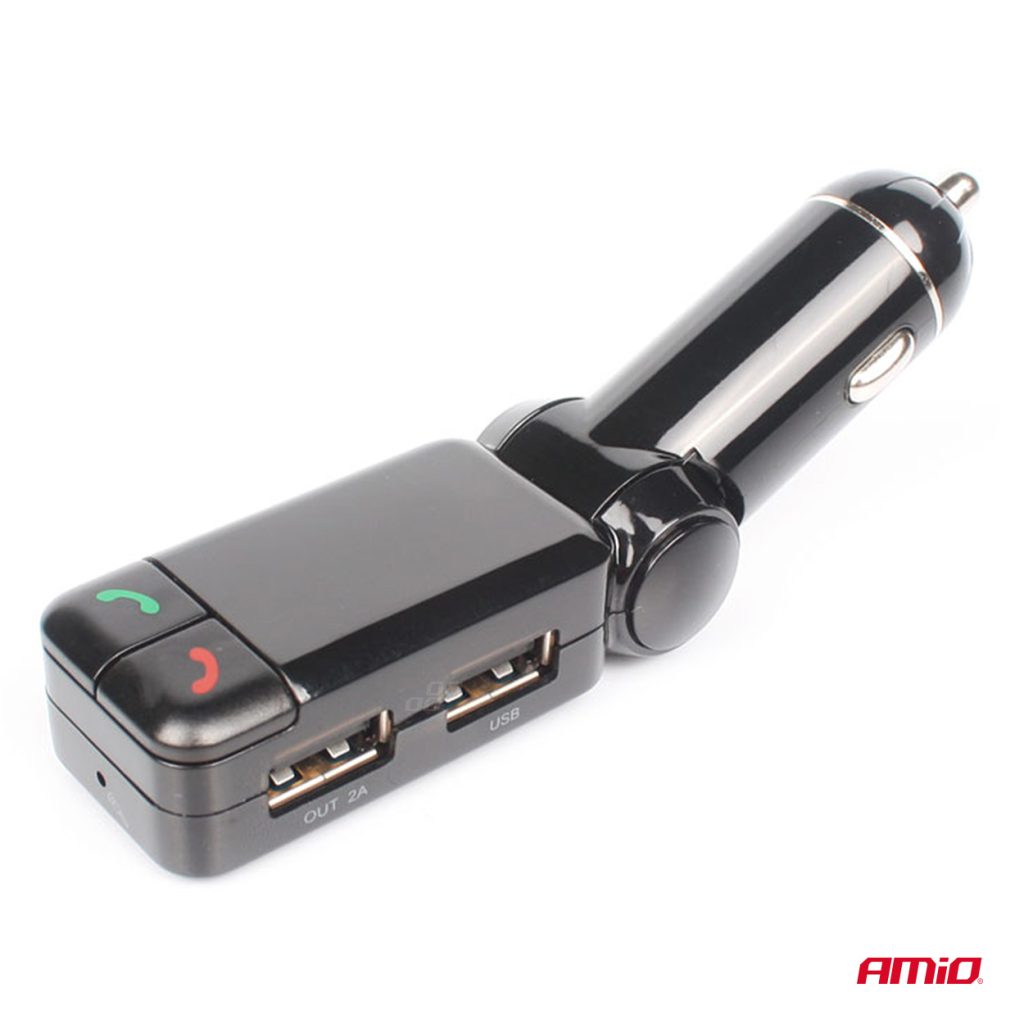 Εικόνα 8 από 9 — Amio – FM Transmitter Αναπτήρα τύπου FMT03 τάση λειτουργίας 12-24V με 2xUSB Type-A και Bluetooth για Επιβατικά Αυτοκίνητα και Φορτηγά – 1 τεμ. (04650/AM)