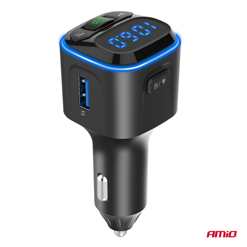 Εικόνα 5 από 11 — Amio – FM Transmitter Αυτοκινήτου 12/24V με 1xUSB Type-A και 2xUSB Type-C – 1 τεμ. (04651/AM)
