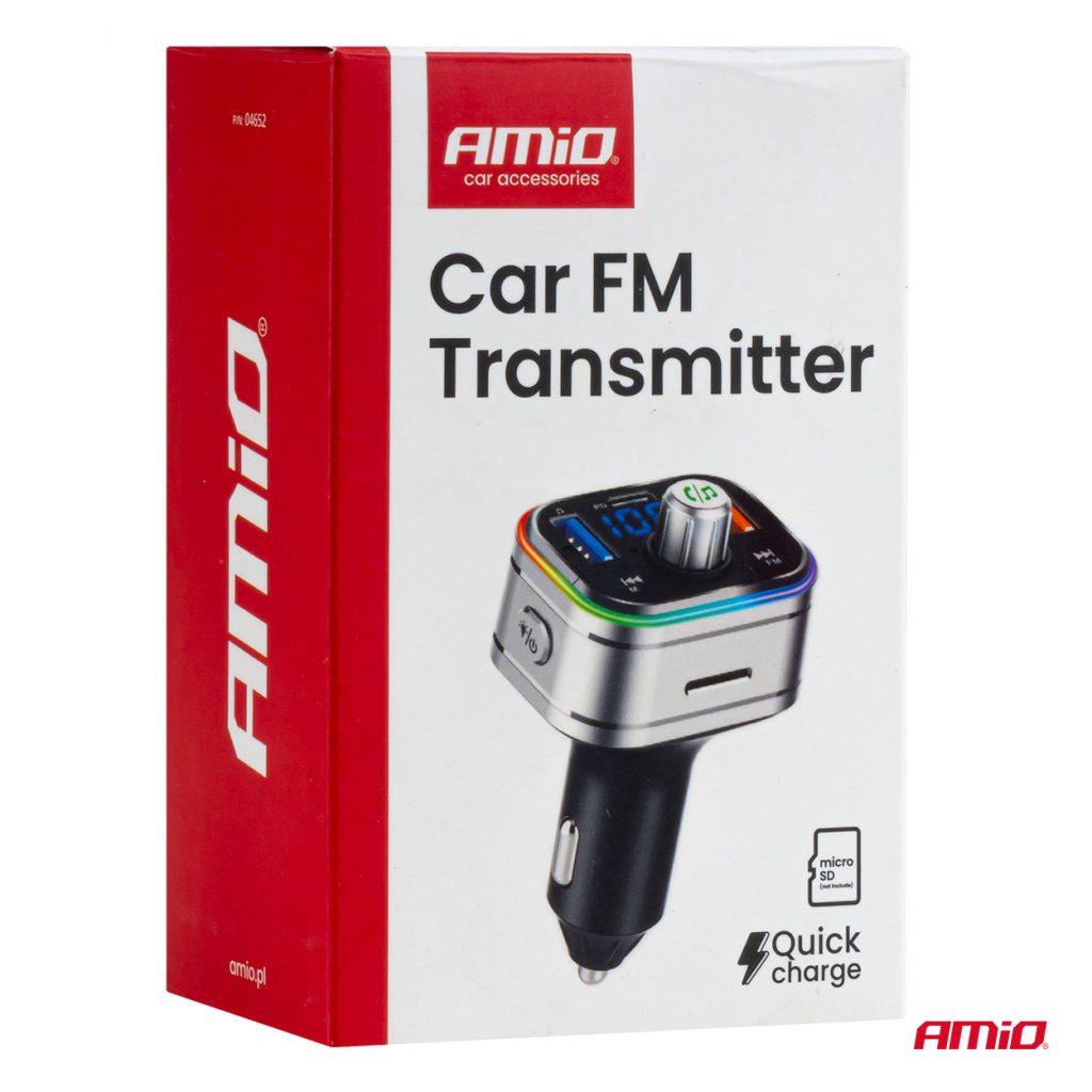 Εικόνα 11 από 11 — Amio – FM Transmitter Αυτοκινήτου 12/24V με 1xUSB Type-C και Υποδοχή microSD – 1 τεμ. (04652/AM)