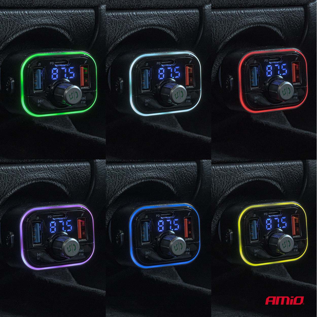 Εικόνα 4 από 11 — Amio – FM Transmitter Αυτοκινήτου 12/24V με 1xUSB Type-C και Υποδοχή microSD – 1 τεμ. (04652/AM)