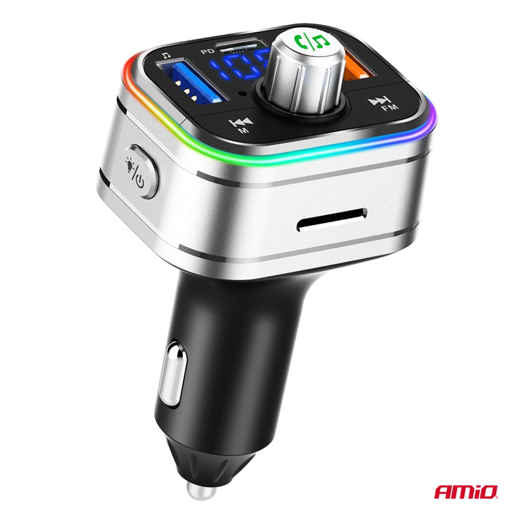 Εικόνα 9 από 11 — Amio – FM Transmitter Αυτοκινήτου 12/24V με 1xUSB Type-C και Υποδοχή microSD – 1 τεμ. (04652/AM)