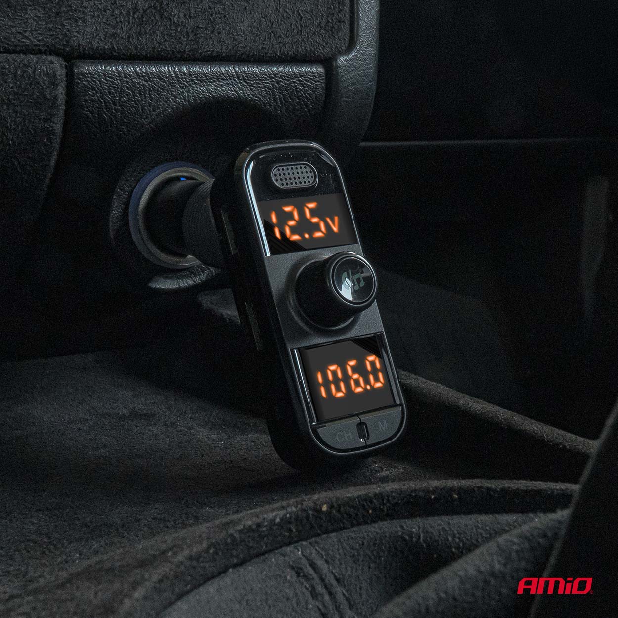 Εικόνα 2 από 9 — Amio – FM Transmitter Αναπτήρα τύπου FMT06 τάση λειτουργίας 12-24V με 2xUSB Type-A, 1xUSB Type-C και υποδοχή microSD για Επιβατικά Αυτοκίνητα και Φορτηγά – 1 τεμ. (04653/AM)