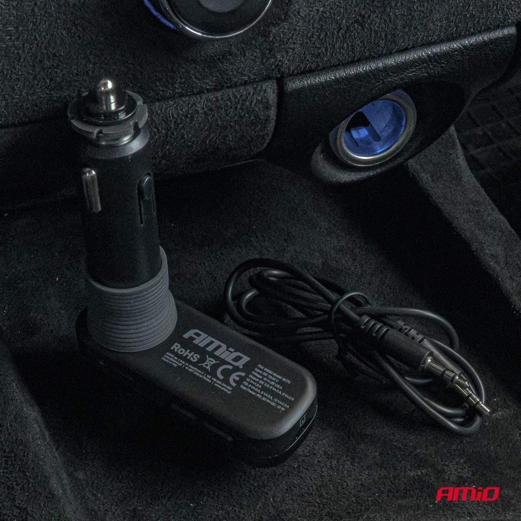 Εικόνα 3 από 9 — Amio – FM Transmitter Αναπτήρα τύπου FMT06 τάση λειτουργίας 12-24V με 2xUSB Type-A, 1xUSB Type-C και υποδοχή microSD για Επιβατικά Αυτοκίνητα και Φορτηγά – 1 τεμ. (04653/AM)