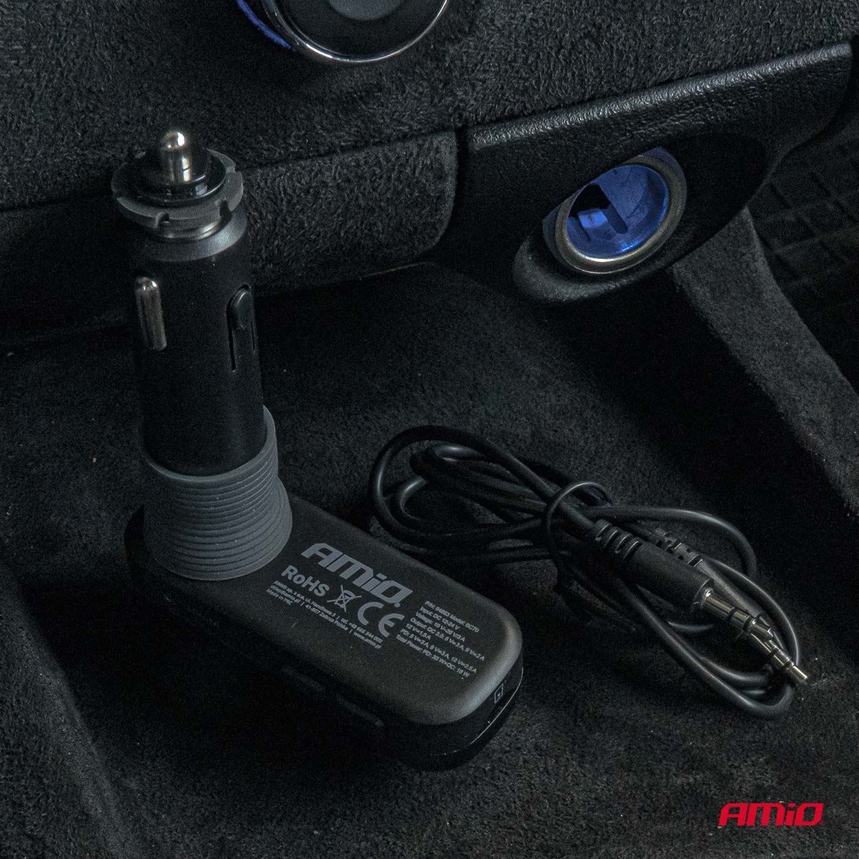 Εικόνα 3 από 9 — Amio – FM Transmitter Αναπτήρα τύπου FMT06 τάση λειτουργίας 12-24V με 2xUSB Type-A, 1xUSB Type-C και υποδοχή microSD για Επιβατικά Αυτοκίνητα και Φορτηγά – 1 τεμ. (04653/AM)