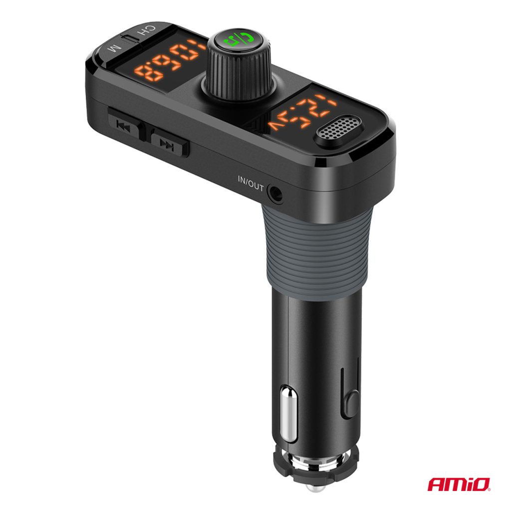 Εικόνα 5 από 9 — Amio – FM Transmitter Αναπτήρα τύπου FMT06 τάση λειτουργίας 12-24V με 2xUSB Type-A, 1xUSB Type-C και υποδοχή microSD για Επιβατικά Αυτοκίνητα και Φορτηγά – 1 τεμ. (04653/AM)