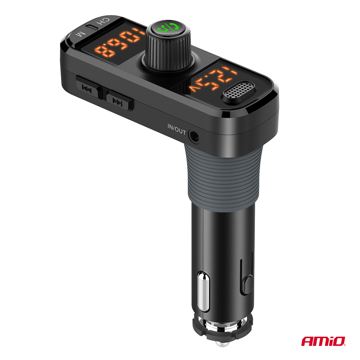 Εικόνα 5 από 9 — Amio – FM Transmitter Αναπτήρα τύπου FMT06 τάση λειτουργίας 12-24V με 2xUSB Type-A, 1xUSB Type-C και υποδοχή microSD για Επιβατικά Αυτοκίνητα και Φορτηγά – 1 τεμ. (04653/AM)