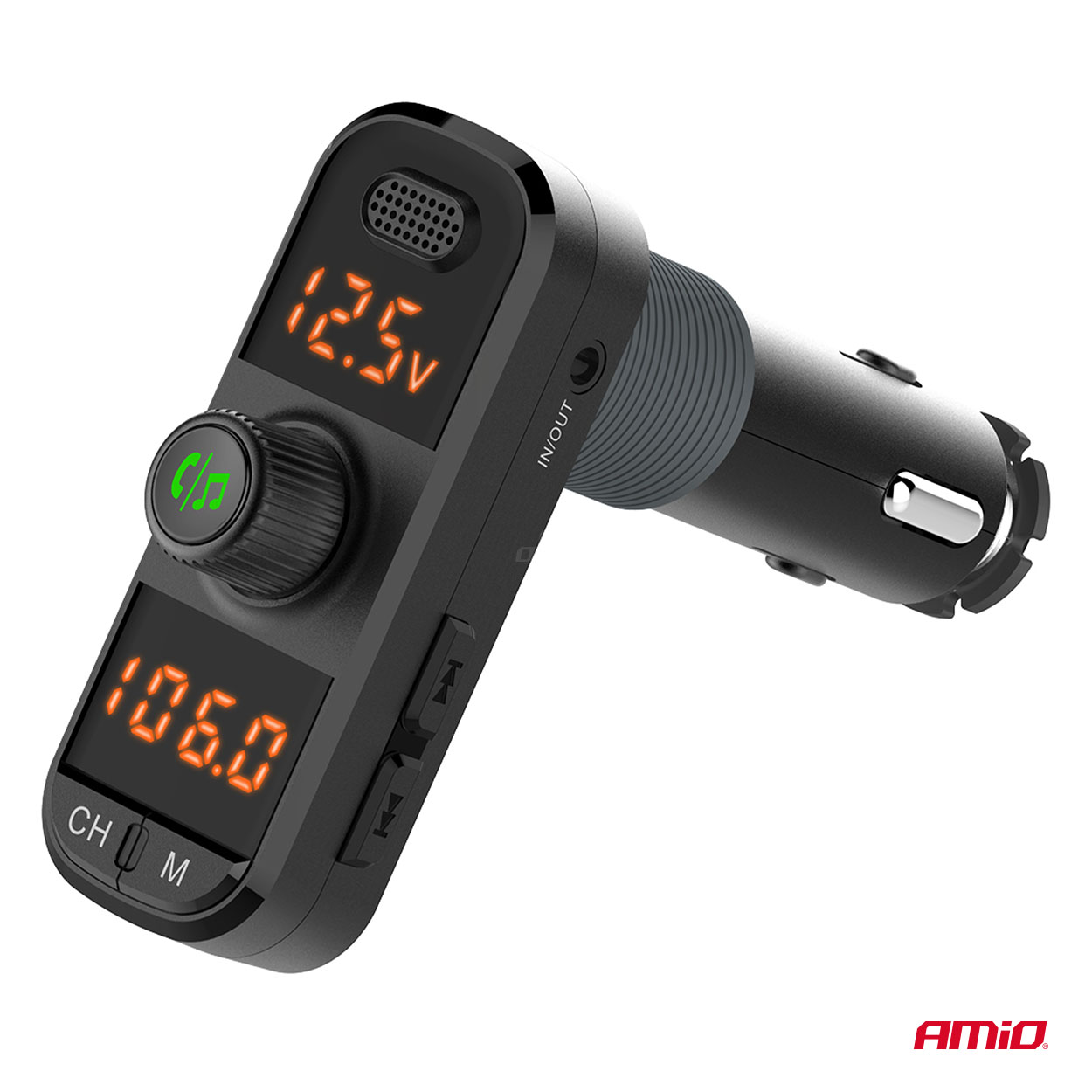 Εικόνα 8 από 9 — Amio – FM Transmitter Αναπτήρα τύπου FMT06 τάση λειτουργίας 12-24V με 2xUSB Type-A, 1xUSB Type-C και υποδοχή microSD για Επιβατικά Αυτοκίνητα και Φορτηγά – 1 τεμ. (04653/AM)