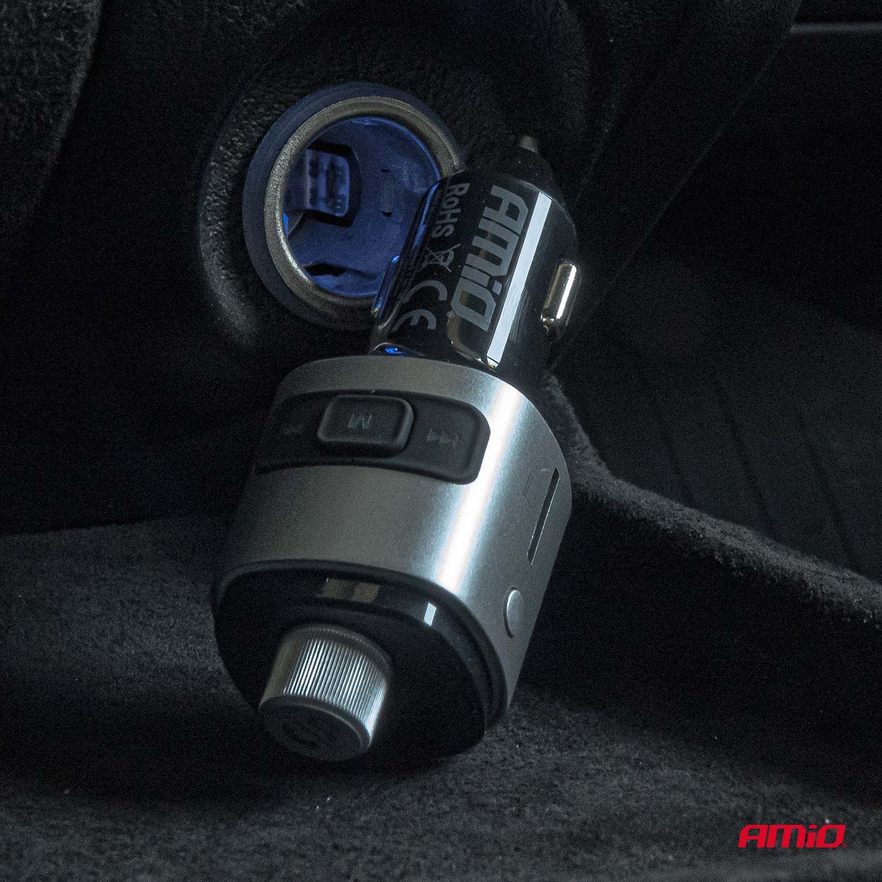 Εικόνα 9 από 14 — Amio – FM Transmitter Αυτοκινήτου 12/24V με 2xUSB Type-A και Υποδοχή microSD – 1 τεμ. (04654/AM)