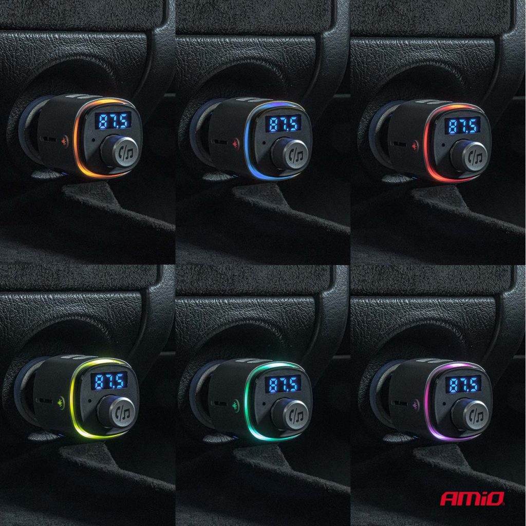 Εικόνα 10 από 14 — Amio – FM Transmitter Αυτοκινήτου 12/24V με 2xUSB Type-A και Υποδοχή microSD – 1 τεμ. (04654/AM)