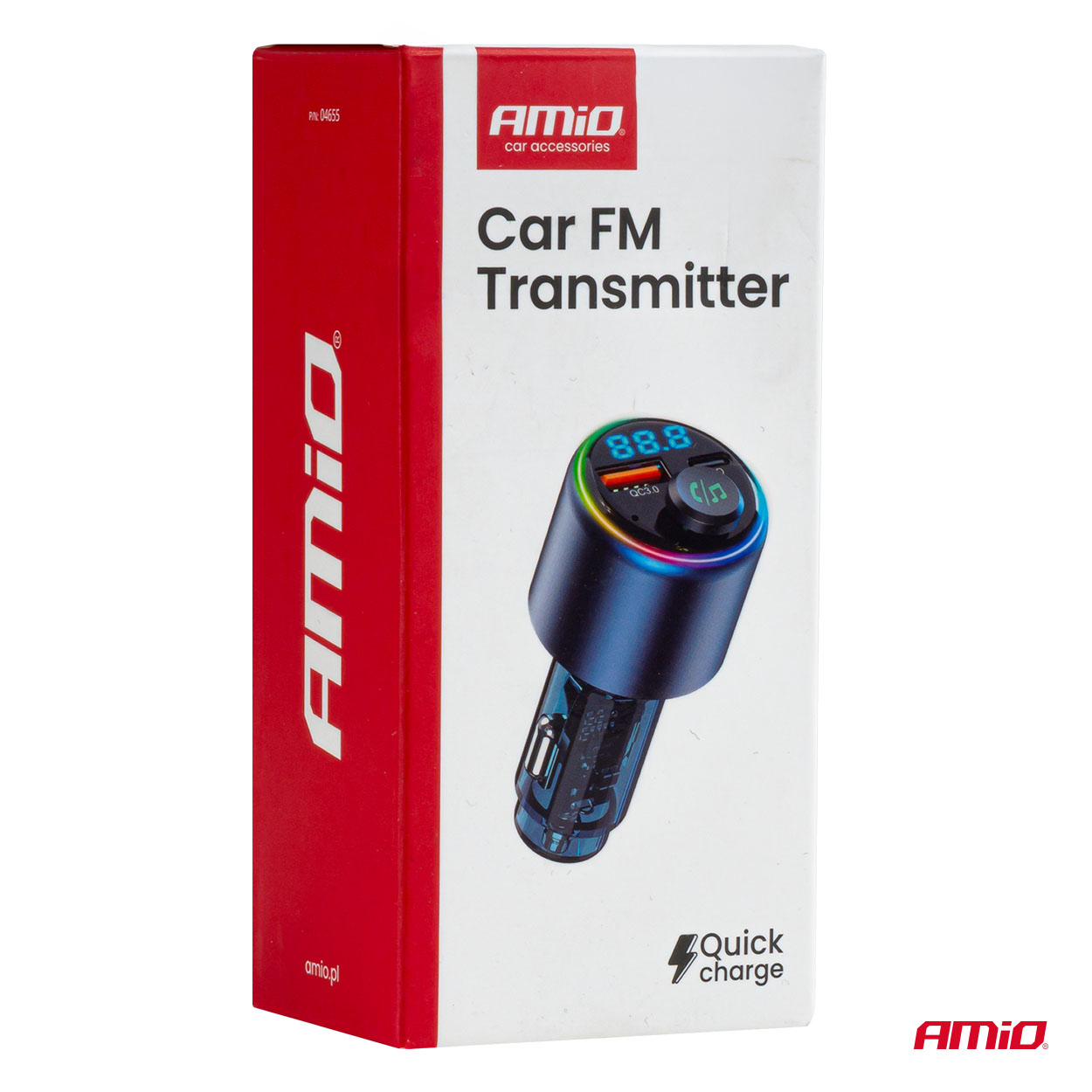 Εικόνα 11 από 11 — Amio – FM Transmitter Αυτοκινήτου 12/24V με 1xUSB Type-A και 1xUSB Type-C – 1 τεμ. (04655/AM)