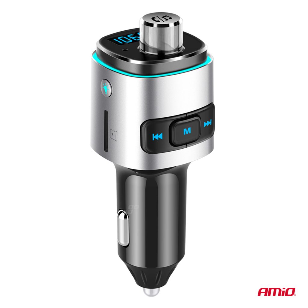 Εικόνα 2 από 14 — Amio – FM Transmitter Αυτοκινήτου 12/24V με 2xUSB Type-A και Υποδοχή microSD – 1 τεμ. (04654/AM)
