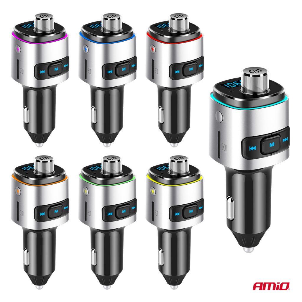 Εικόνα 6 από 14 — Amio – FM Transmitter Αυτοκινήτου 12/24V με 2xUSB Type-A και Υποδοχή microSD – 1 τεμ. (04654/AM)