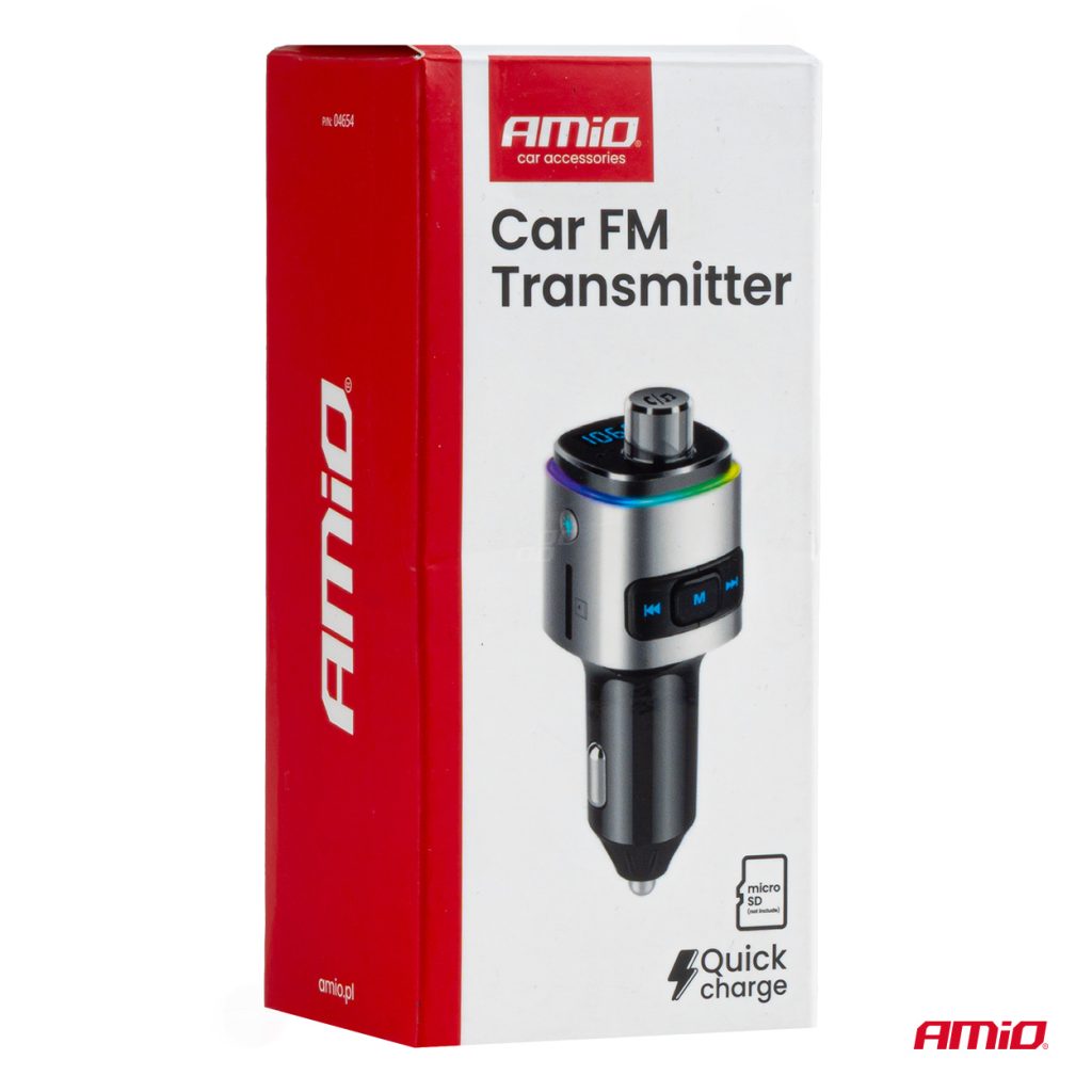 Εικόνα 14 από 14 — Amio – FM Transmitter Αυτοκινήτου 12/24V με 2xUSB Type-A και Υποδοχή microSD – 1 τεμ. (04654/AM)