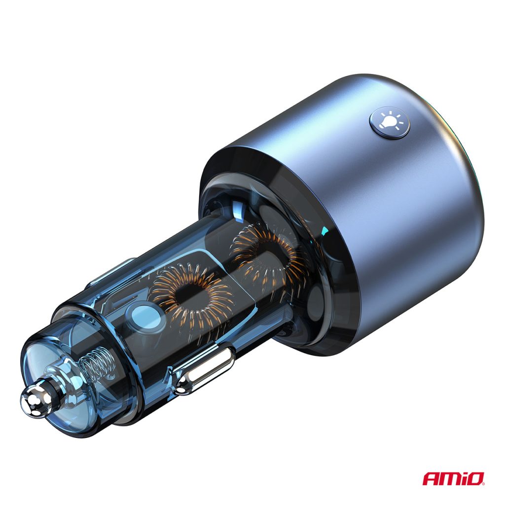 Εικόνα 6 από 11 — Amio – FM Transmitter Αυτοκινήτου 12/24V με 1xUSB Type-A και 1xUSB Type-C – 1 τεμ. (04655/AM)