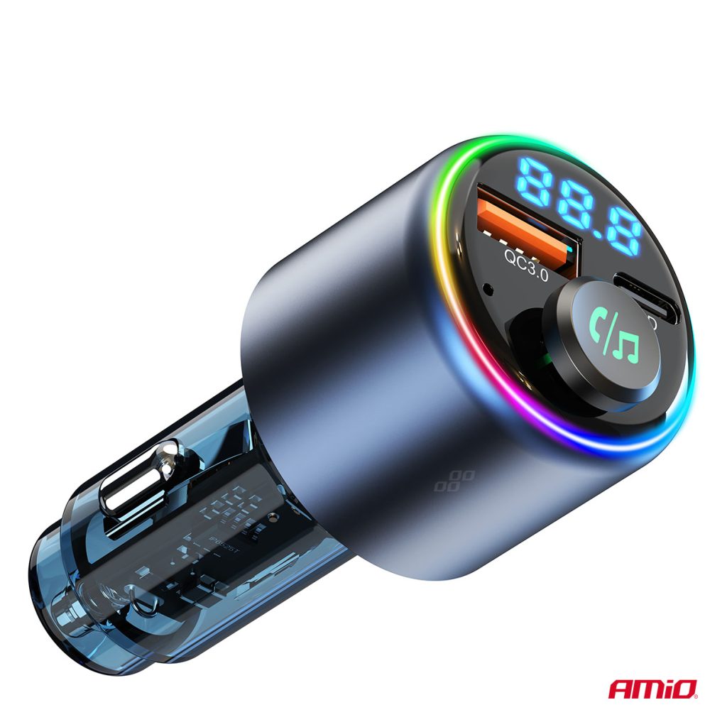 Εικόνα 8 από 11 — Amio – FM Transmitter Αυτοκινήτου 12/24V με 1xUSB Type-A και 1xUSB Type-C – 1 τεμ. (04655/AM)