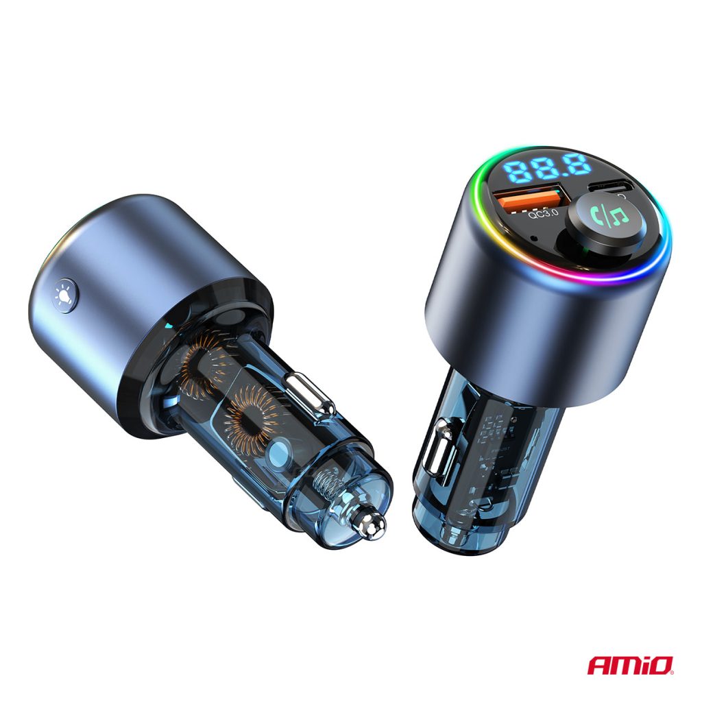 Εικόνα 9 από 11 — Amio – FM Transmitter Αυτοκινήτου 12/24V με 1xUSB Type-A και 1xUSB Type-C – 1 τεμ. (04655/AM)