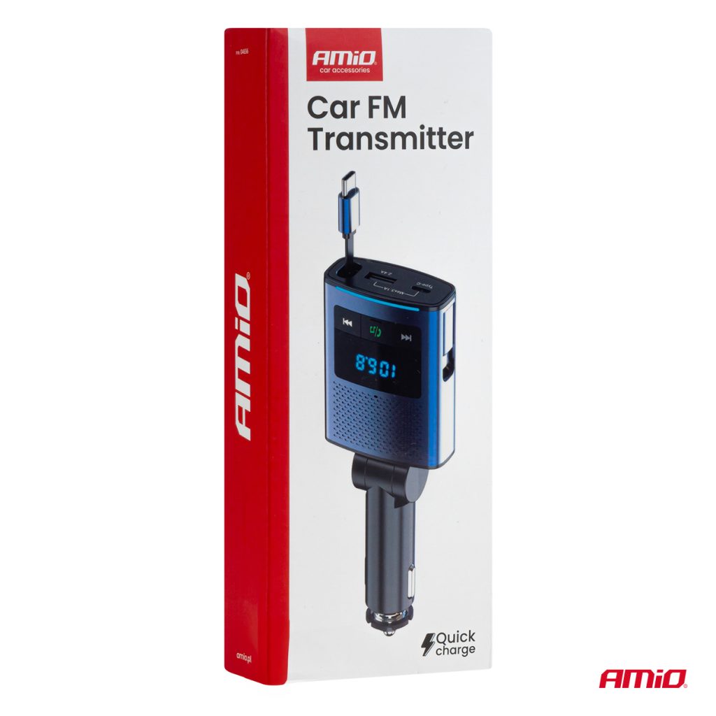 Εικόνα 12 από 12 — Amio – FM Transmitter Αυτοκινήτου 12/24V με 1xUSB Type-A, 1xUSB Type-C και Ενσωματωμένο Καλώδιο Φόρτισης Type-C – 1 τεμ. (04656/AM)