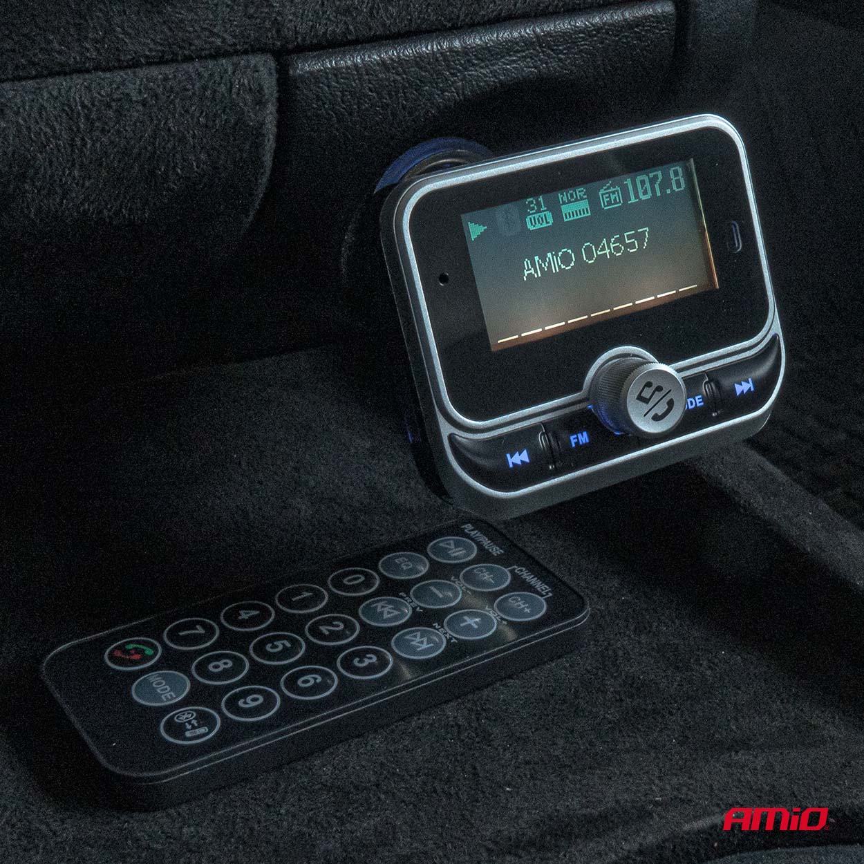 Εικόνα 3 από 12 — Amio – FM Transmitter Αυτοκινήτου 12/24V με 1xUSB Type-A, 1xUSB Type-C και Τηλεχειριστήριο – 1 τεμ. (04657/AM)