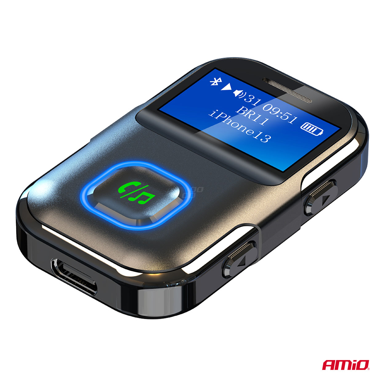 Εικόνα 7 από 9 — Amio – Bluetooth Δέκτης (Receiver) BTR-03 για Ασύρματη Μετάδοση Ήχου με υποδοχή Mini Jack 3.5mm και Οθόνη LCD – 1 τεμ. (04659/AM)