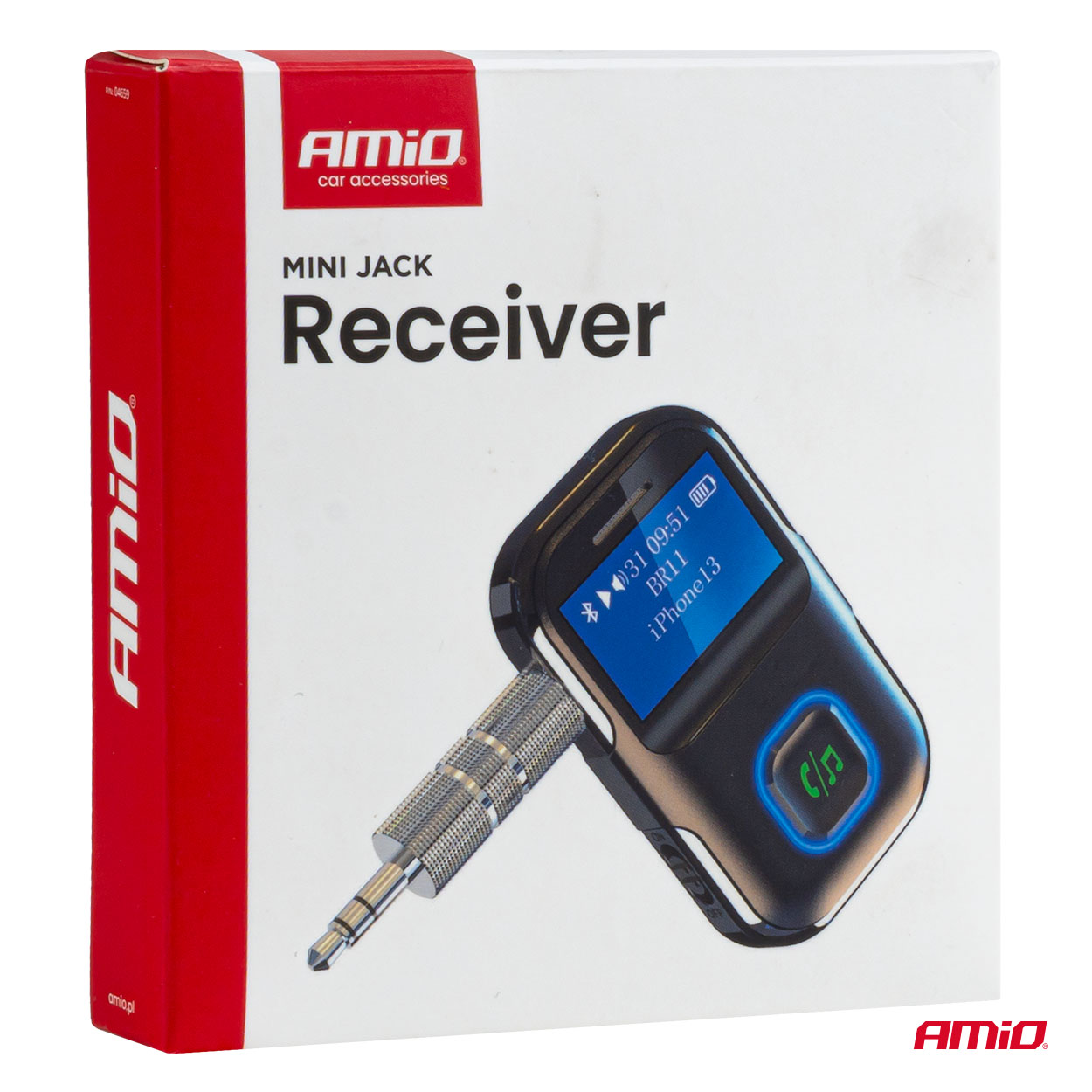 Εικόνα 9 από 9 — Amio – Bluetooth Δέκτης (Receiver) BTR-03 για Ασύρματη Μετάδοση Ήχου με υποδοχή Mini Jack 3.5mm και Οθόνη LCD – 1 τεμ. (04659/AM)