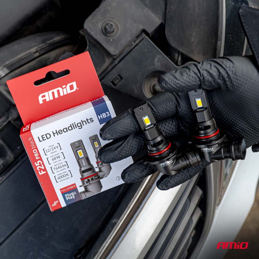 Εικόνα 7 από 9 — Amio – Λαμπτήρες LED F25 PRO Black Edition HB3 (9005) 68W 12-24V Full CAN Bus με Φωτεινότητα 7646lm σε Ψυχρό Λευκό 6000K για Επιβατικά Αυτοκίνητα & Φορτηγά – Σετ 2 τεμ. (04722/AM)