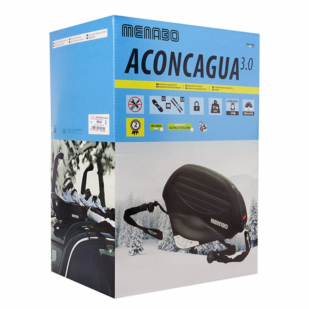 Εικόνα 12 από 12 — ΒΑΣΗ ΣΚΙ ΟΡΟΦΗΣ ΜΑΓΝΗΤΙΚΗ ACONCAGUA MENABO (3 ΖΕΥΓΑΡΙΑ ΣΚΙ /2 SNOWBOARDS)