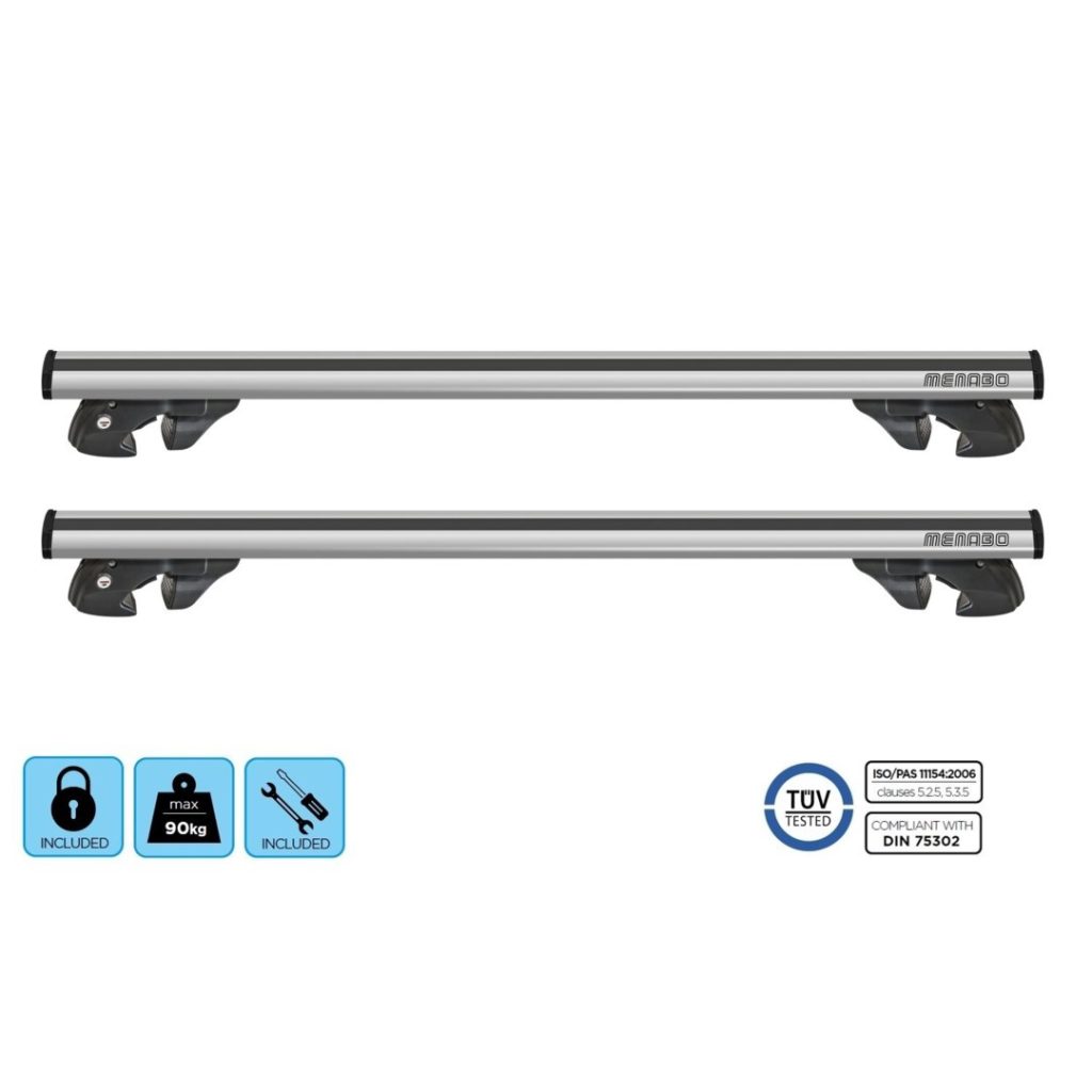 Εικόνα 1 από 7 — ΜΠΑΡΕΣ ΟΡΟΦΗΣ ΑΛΟΥΜΙΝΙΟΥ JACKSON XL SILVER 135 cm ΣΕ ΑΣΗΜΙ ΧΡΩΜΑ ΓΙΑ ΟΡΟΦΗ ΜΕ RAISED RAILS MENABO – 2 ΤΕΜ.